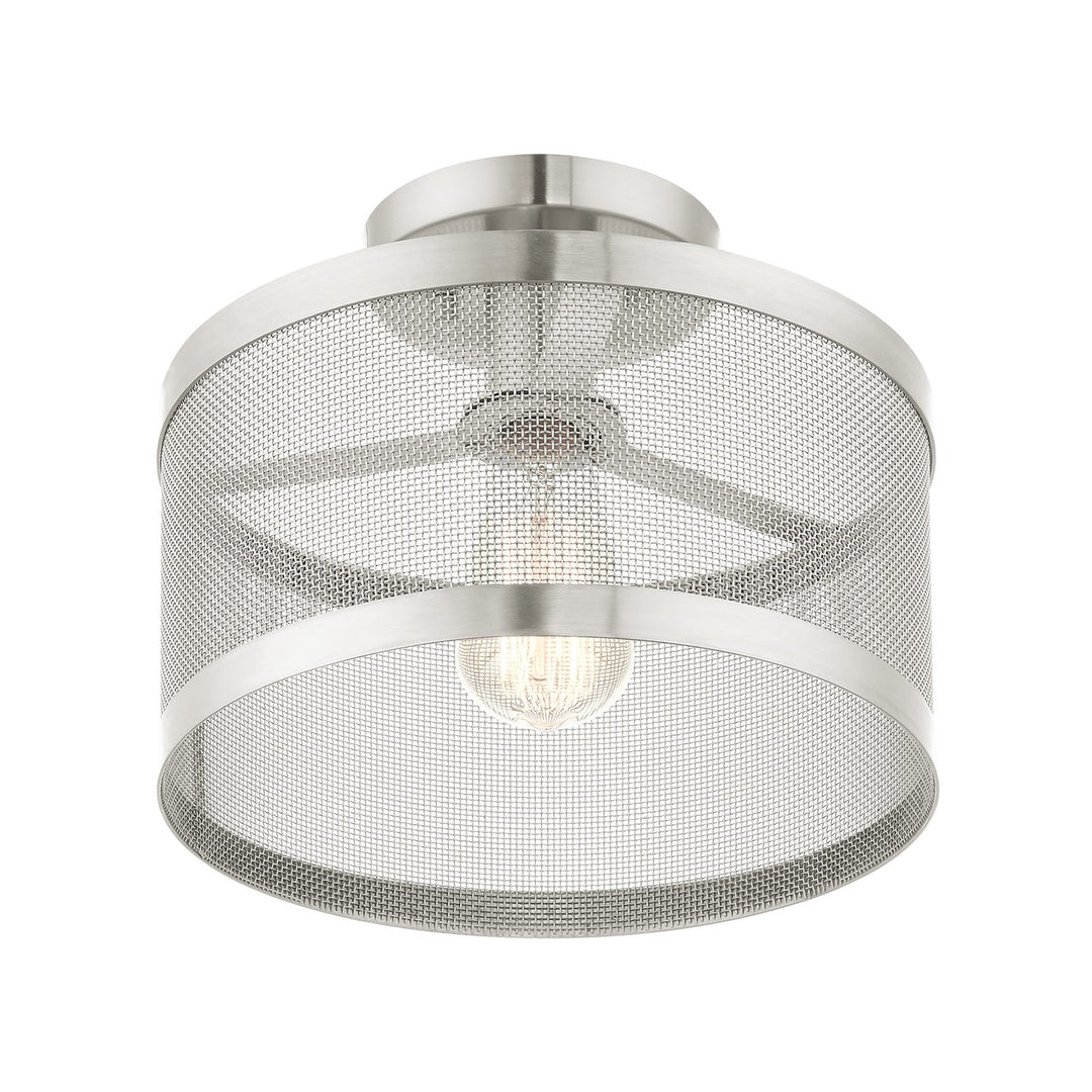 1 Light Brushed Nickel Semi Flush Mount