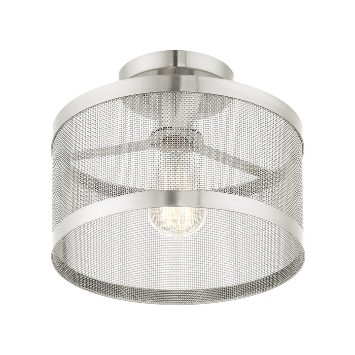 1 Light Brushed Nickel Semi Flush Mount