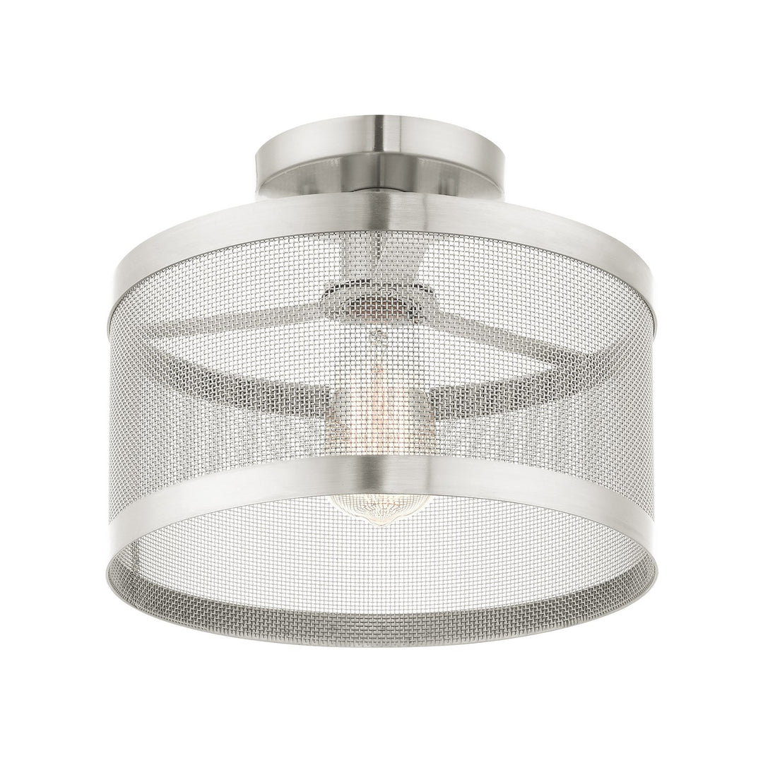 1 Light Brushed Nickel Semi Flush Mount