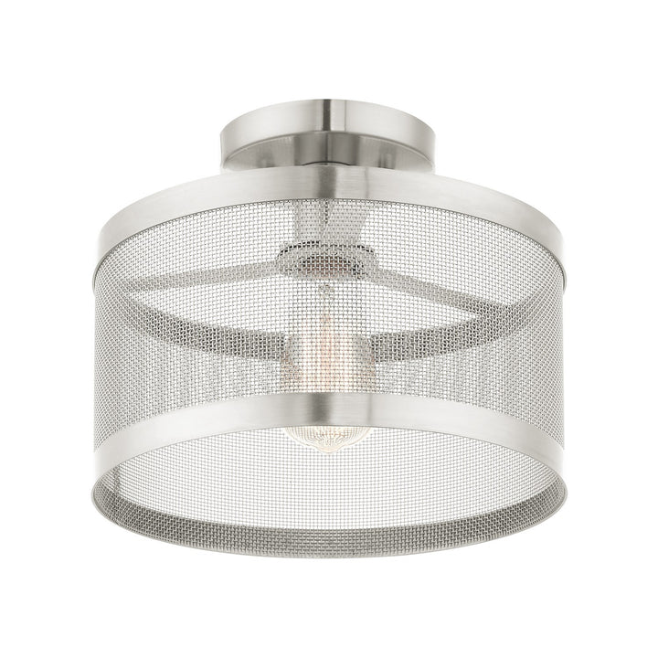 1 Light Brushed Nickel Semi Flush Mount