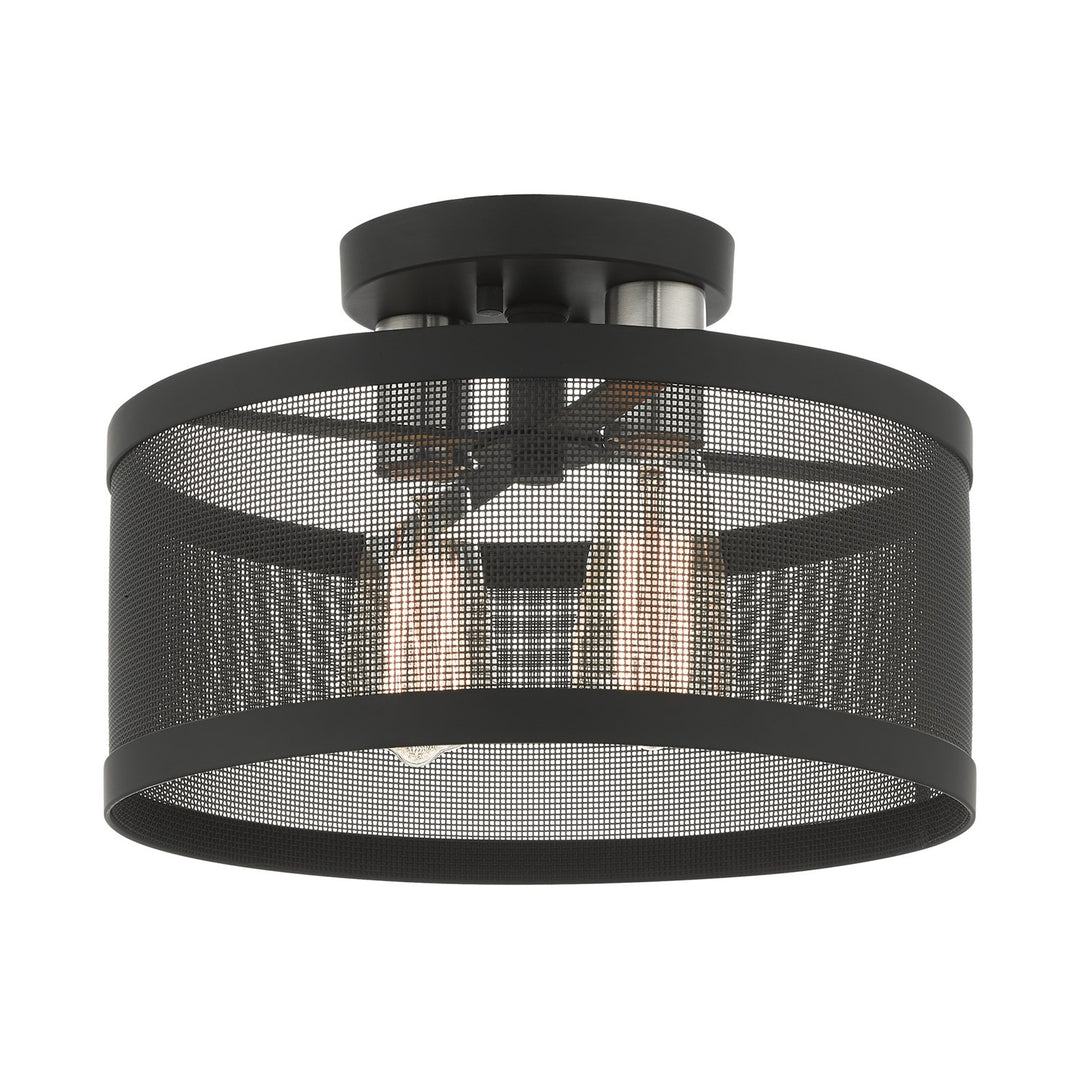 2 Light Black Semi Flush Mount by Livex Lighting