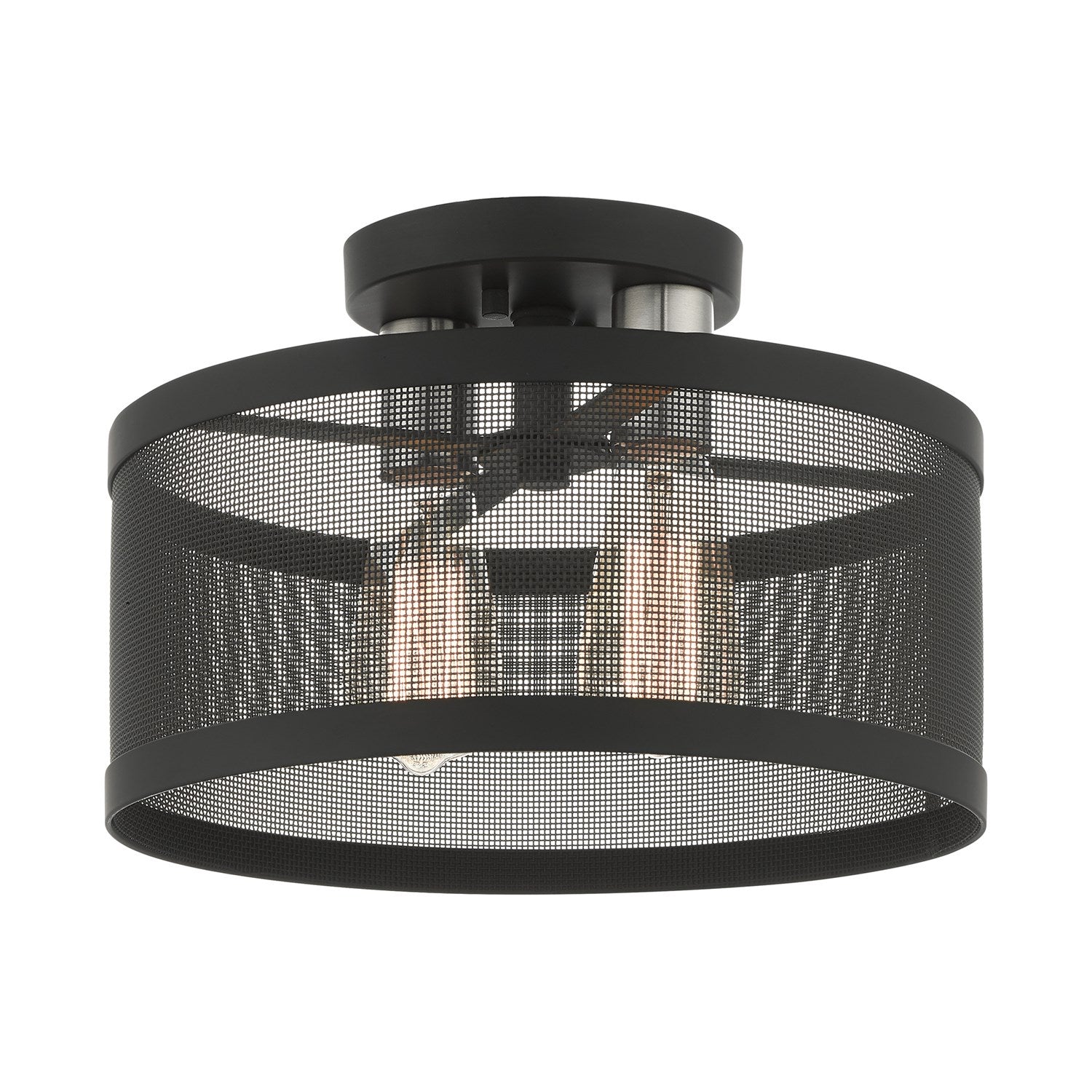 2 Light Black Semi Flush Mount by Livex Lighting