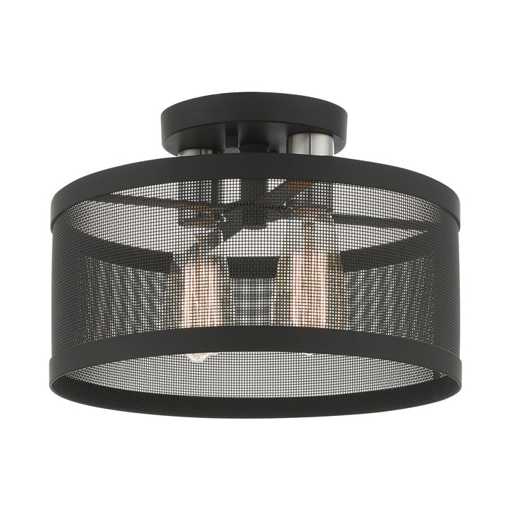 2 Light Black Semi Flush Mount by Livex Lighting