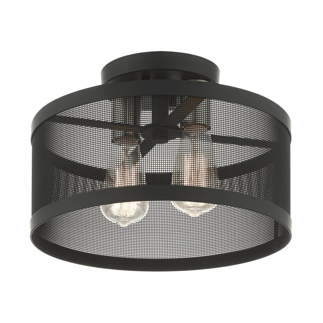 2 Light Black Semi Flush Mount