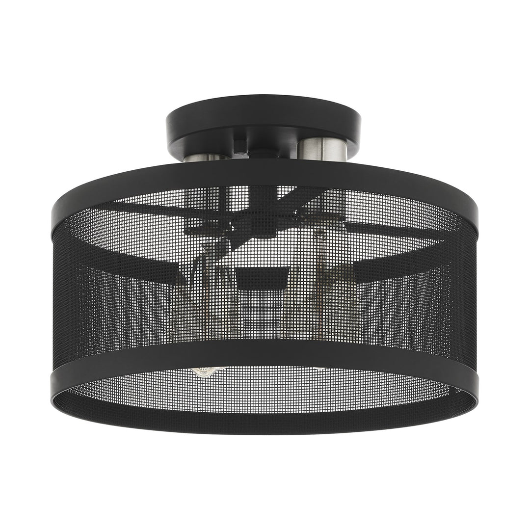 2 Light Black Semi Flush Mount