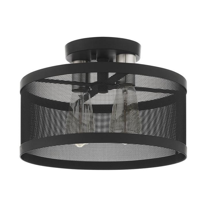 2 Light Black Semi Flush Mount