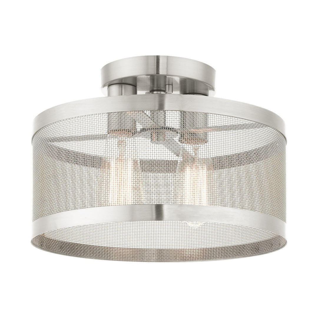 2 Light Brushed Nickel Semi Flush Mount by Livex Lighting
