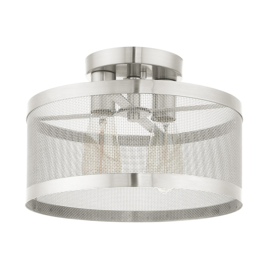 2 Light Brushed Nickel Semi Flush Mount