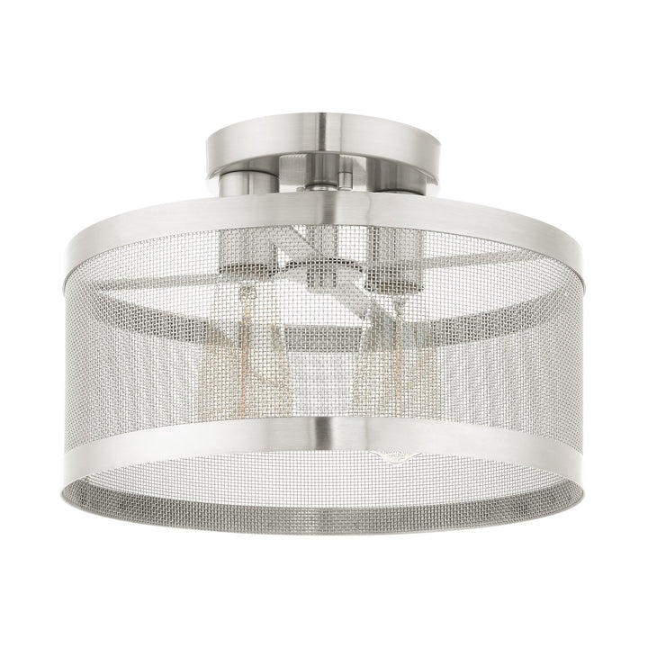 2 Light Brushed Nickel Semi Flush Mount