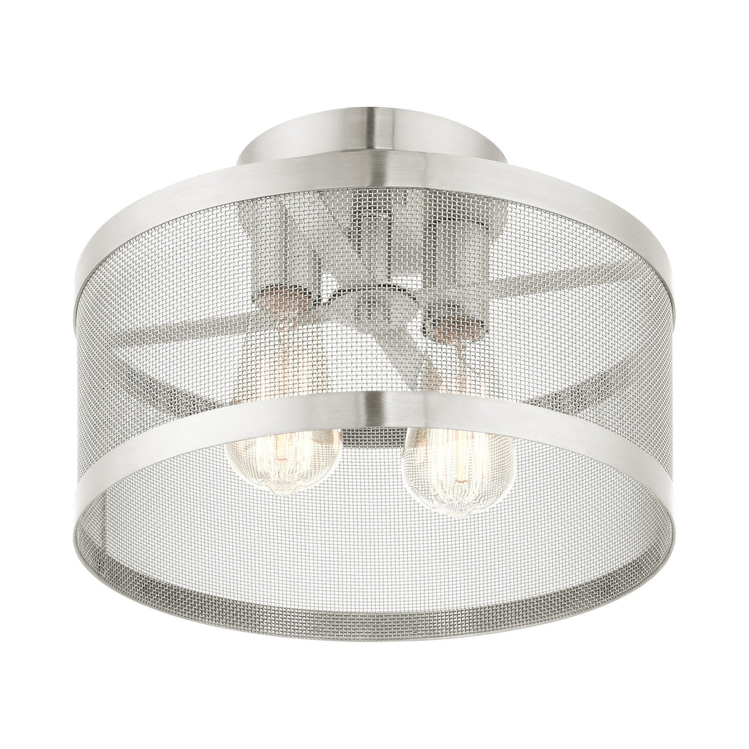 2 Light Brushed Nickel Semi Flush Mount