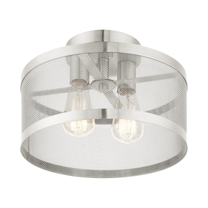2 Light Brushed Nickel Semi Flush Mount