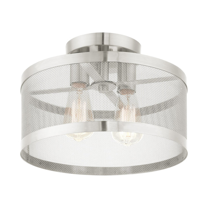 2 Light Brushed Nickel Semi Flush Mount