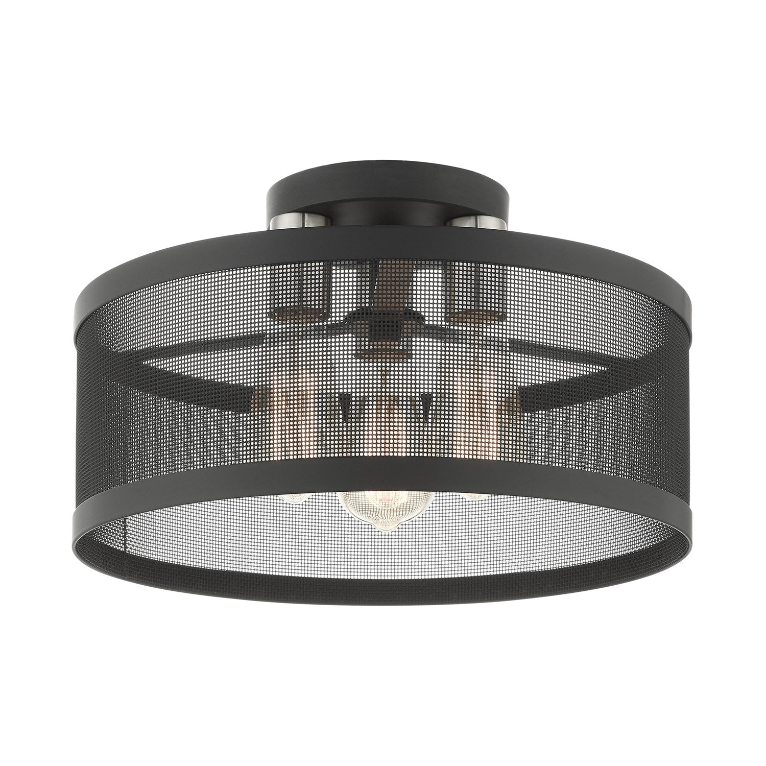 3 Light Black Semi Flush Mount by Livex Lighting