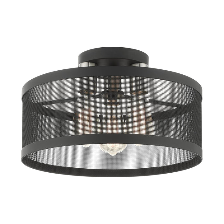 3 Light Black Semi Flush Mount by Livex Lighting