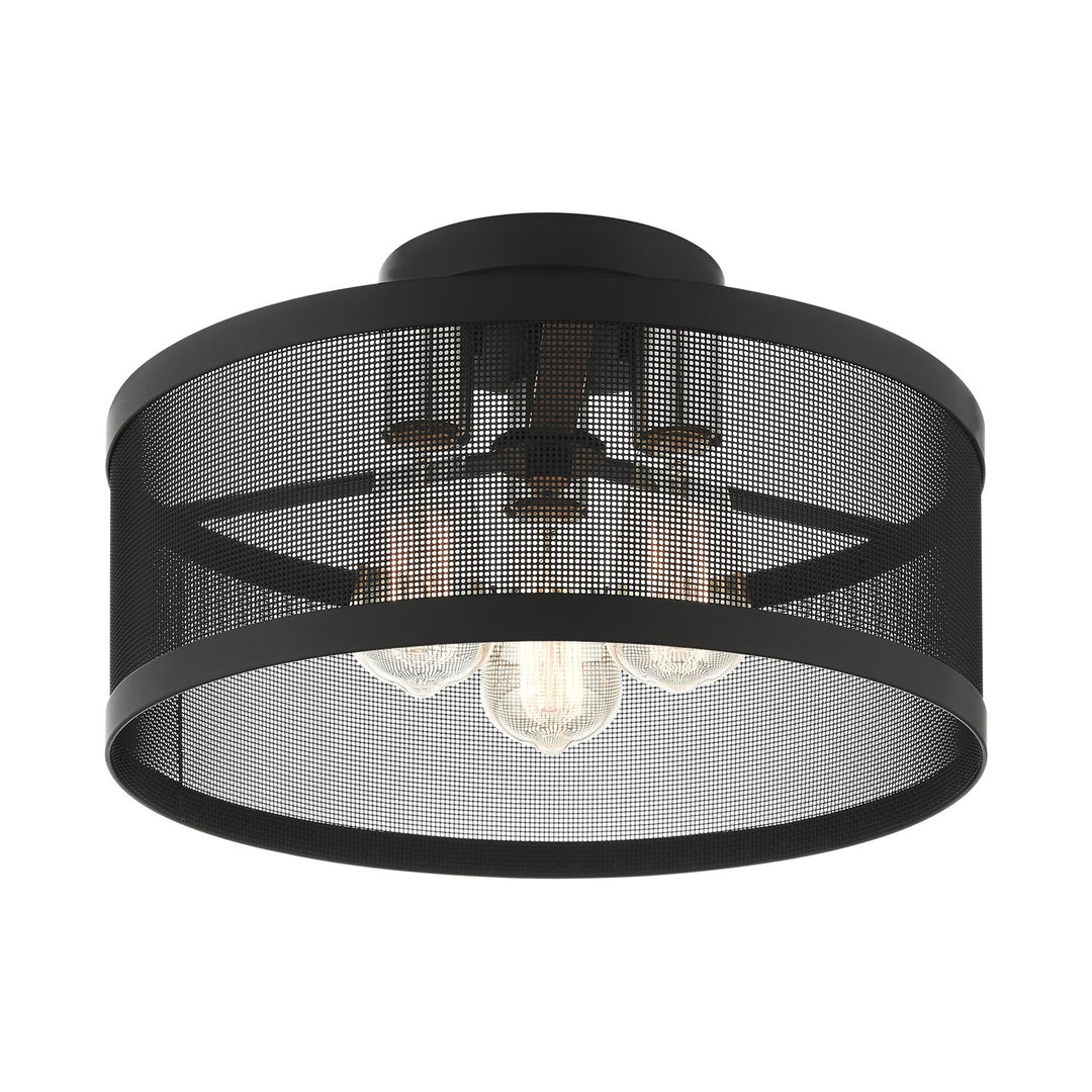 3 Light Black Semi Flush Mount