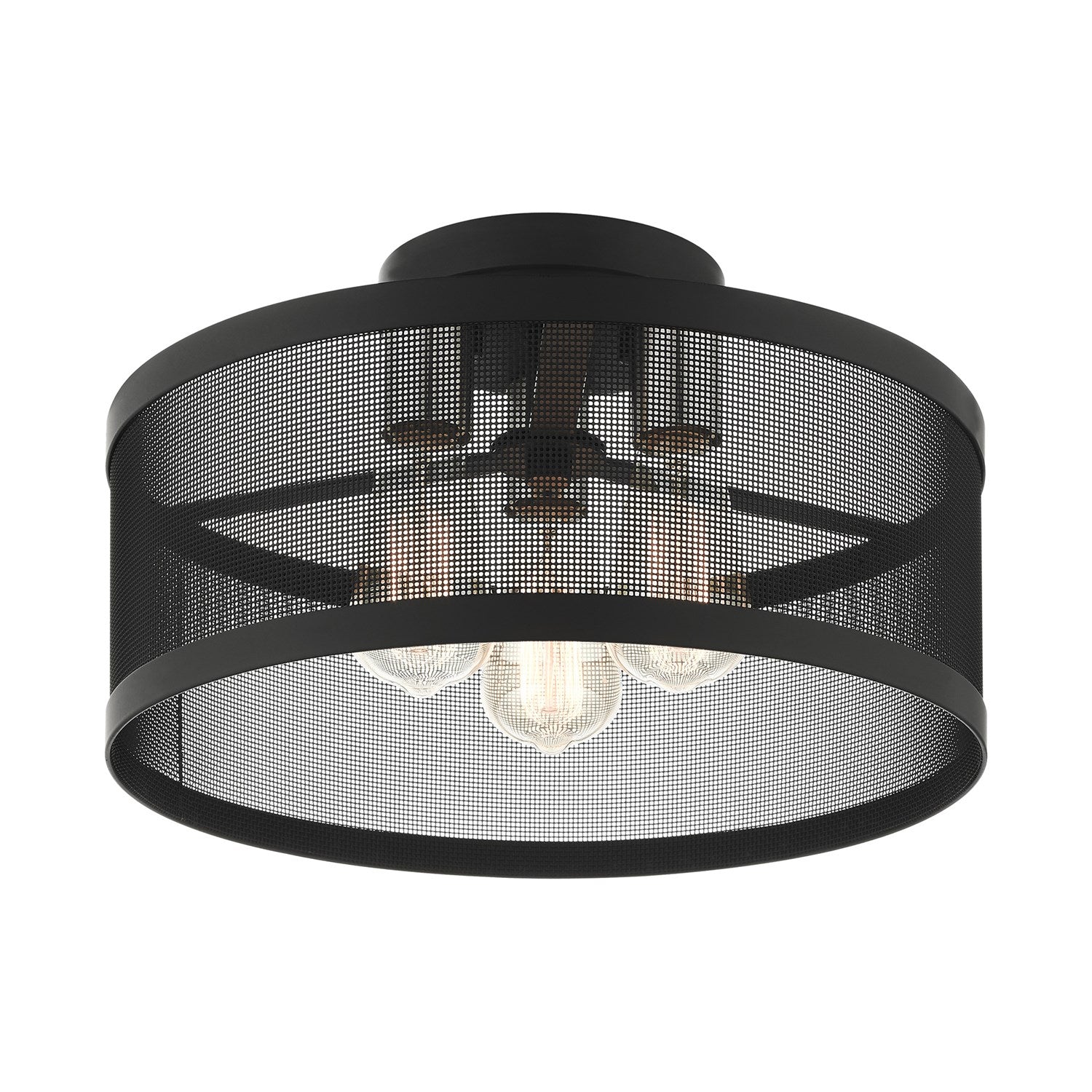 3 Light Black Semi Flush Mount