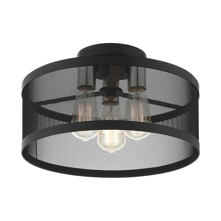 3 Light Black Semi Flush Mount