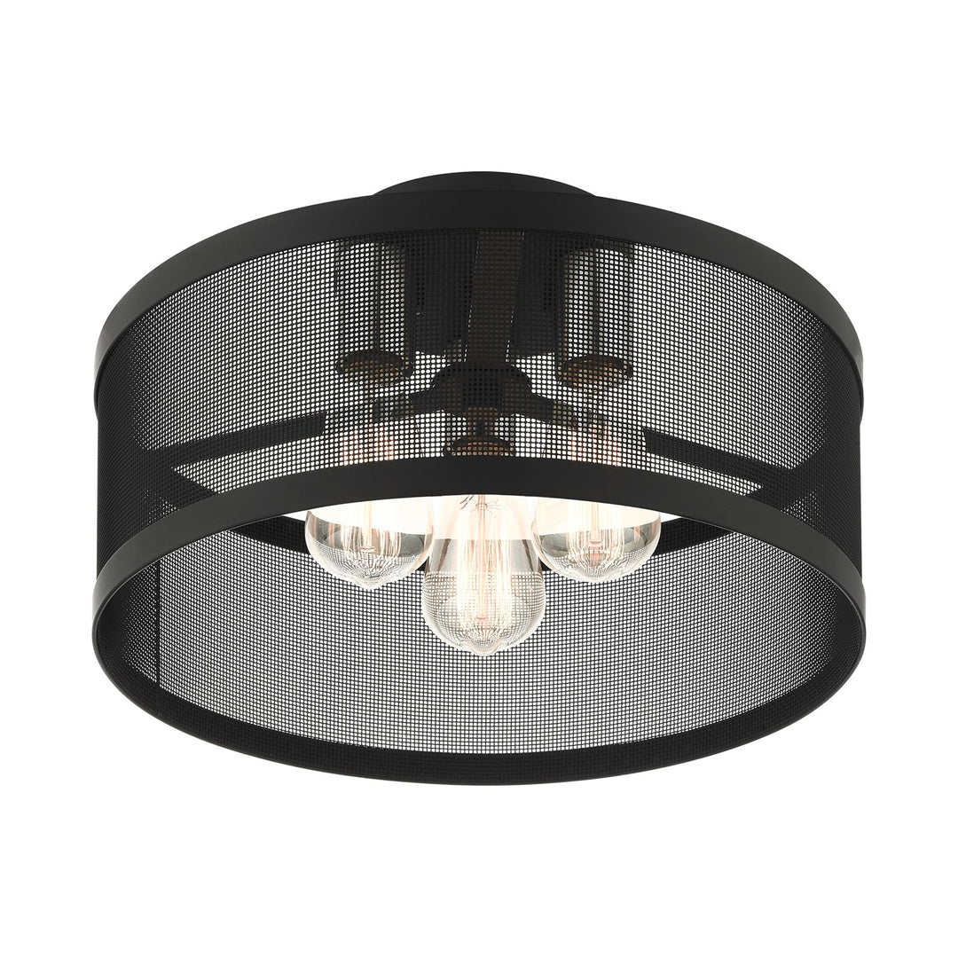 3 Light Black Semi Flush Mount