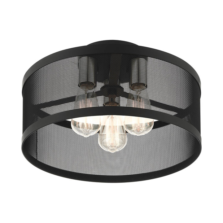 3 Light Black Semi Flush Mount