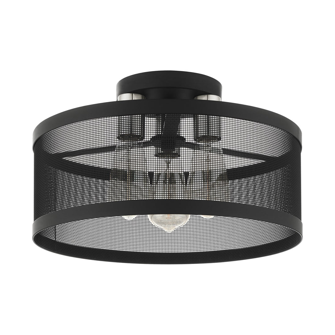 3 Light Black Semi Flush Mount