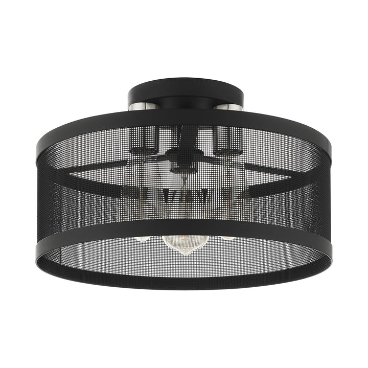 3 Light Black Semi Flush Mount