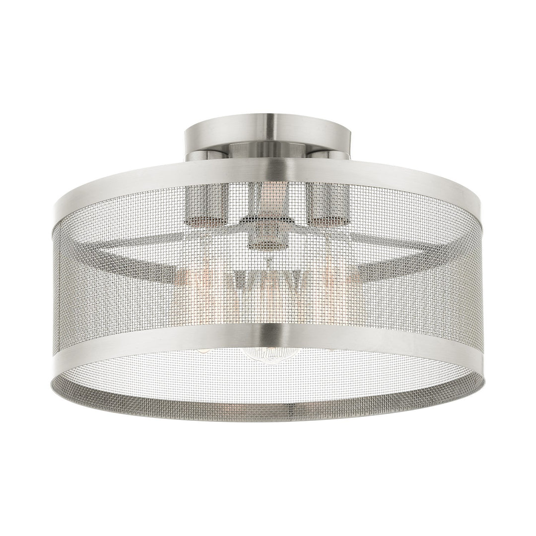 3 Light Brushed Nickel Semi Flush Mount by Livex Lighting