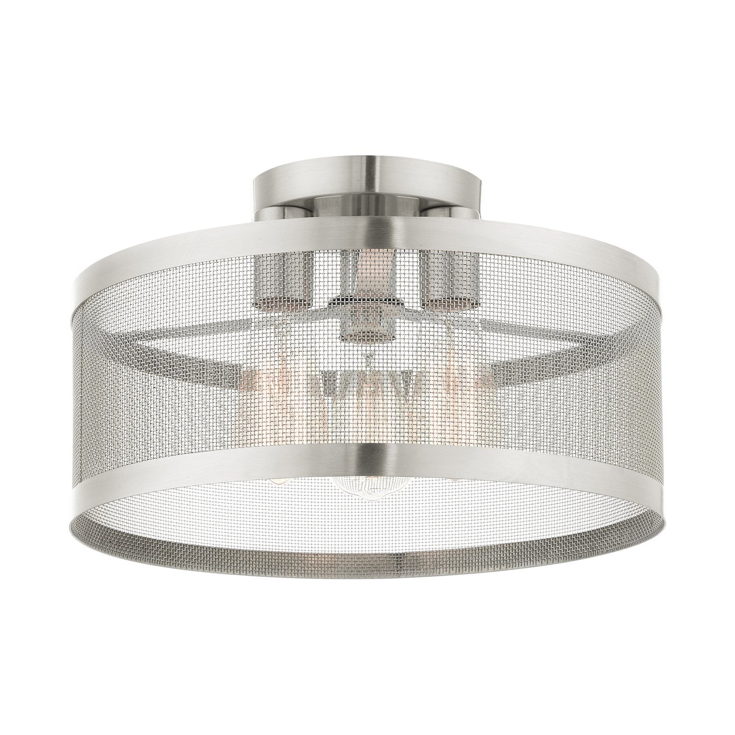 3 Light Brushed Nickel Semi Flush Mount by Livex Lighting