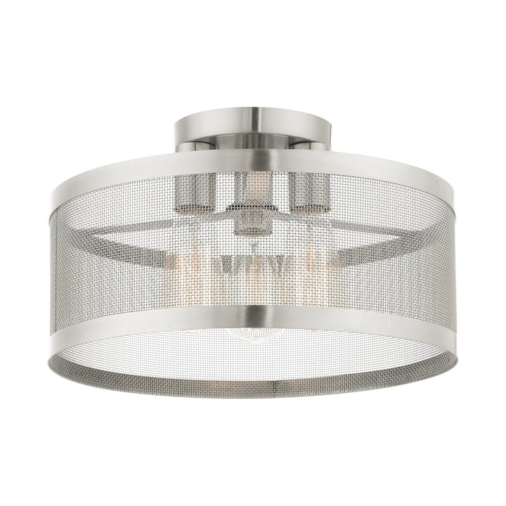 3 Light Brushed Nickel Semi Flush Mount by Livex Lighting