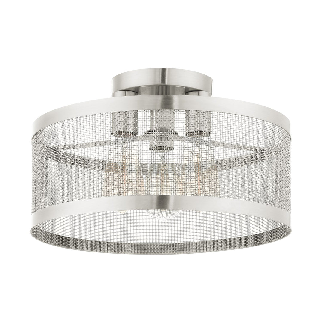 3 Light Brushed Nickel Semi Flush Mount