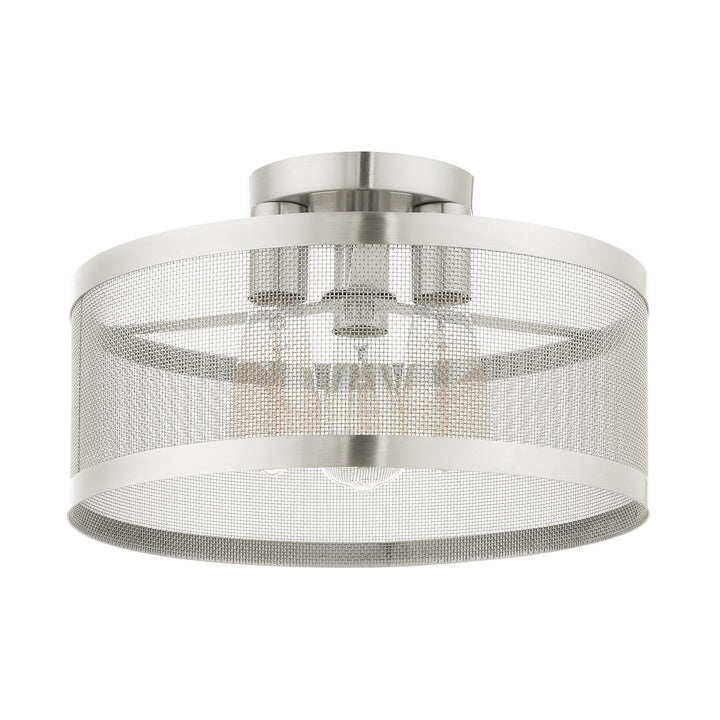 3 Light Brushed Nickel Semi Flush Mount