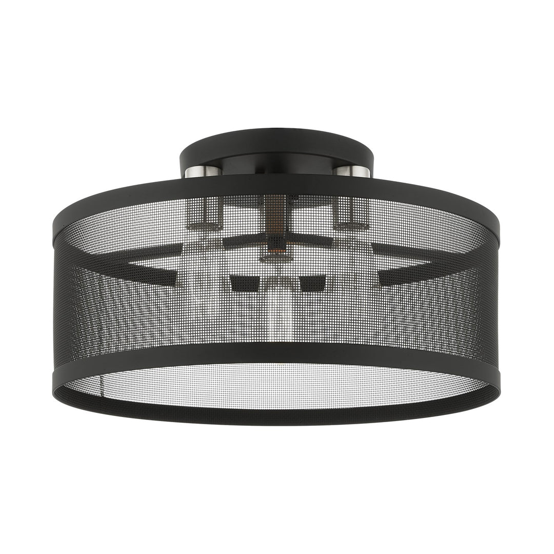 3 Light Black Semi Flush Mount by Livex Lighting