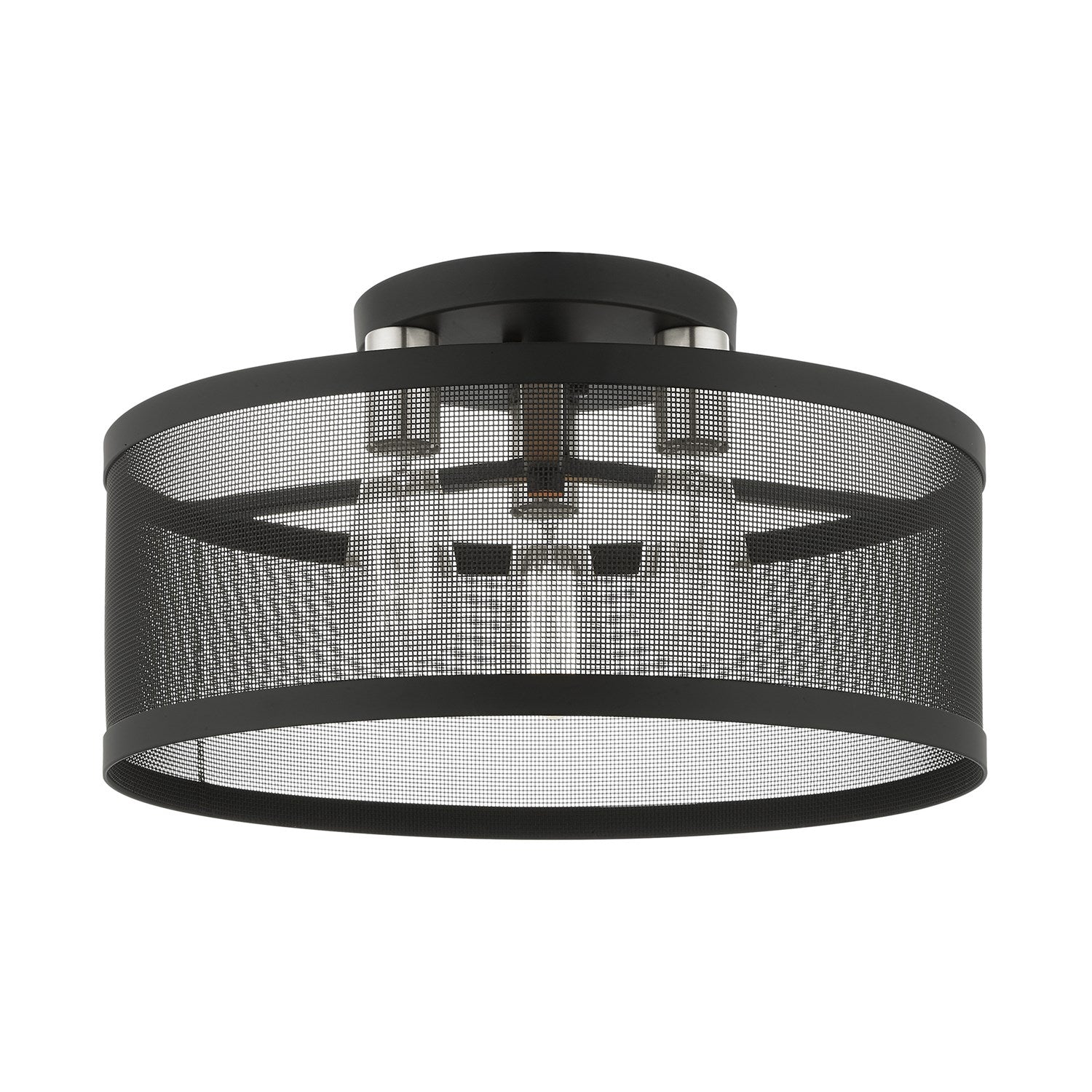 3 Light Black Semi Flush Mount by Livex Lighting