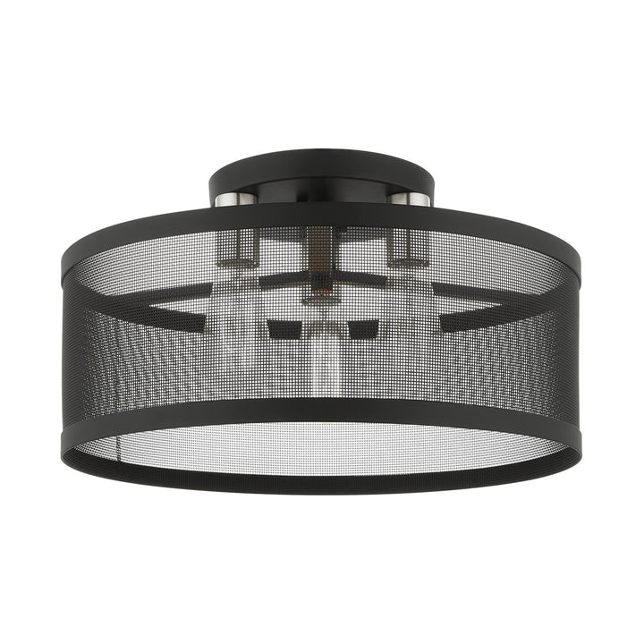 3 Light Black Semi Flush Mount by Livex Lighting