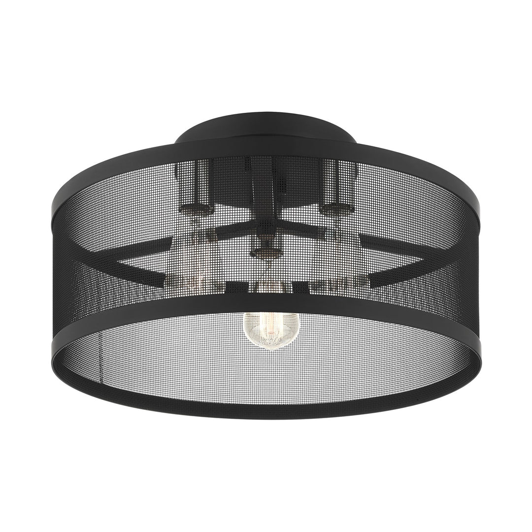 3 Light Black Semi Flush Mount