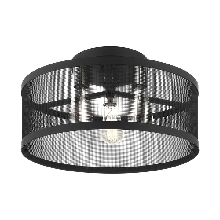 3 Light Black Semi Flush Mount