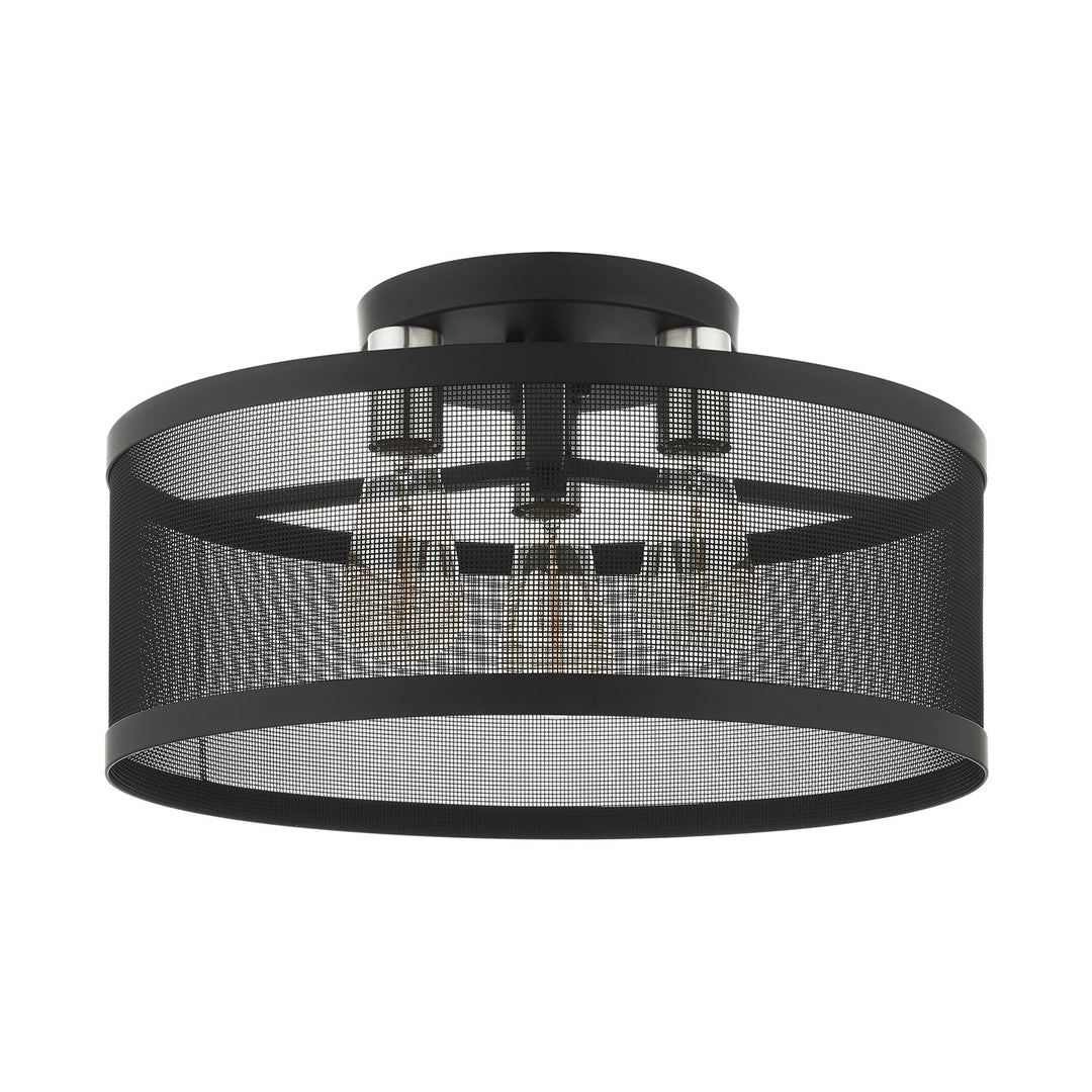 3 Light Black Semi Flush Mount
