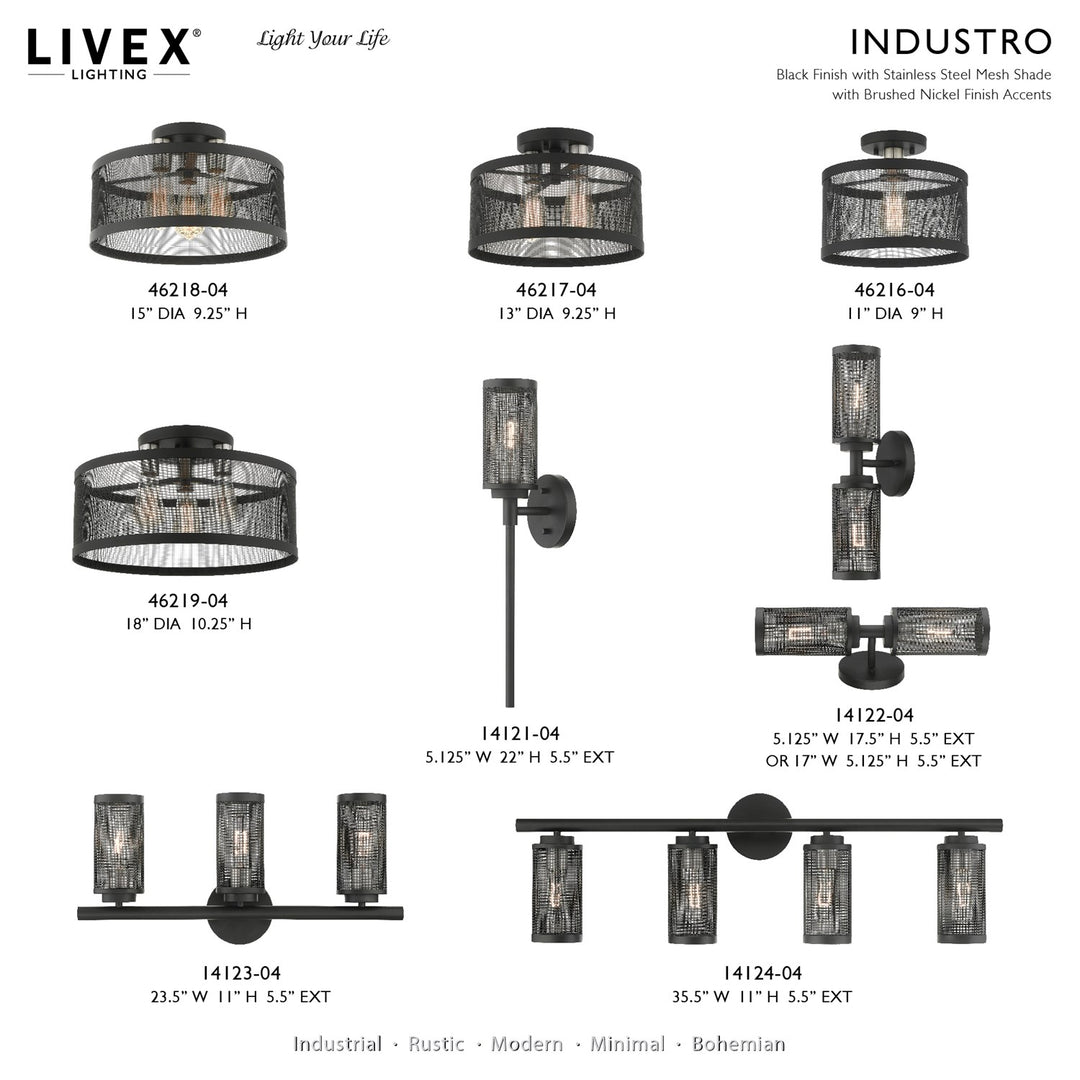 3 Light Black Semi Flush Mount