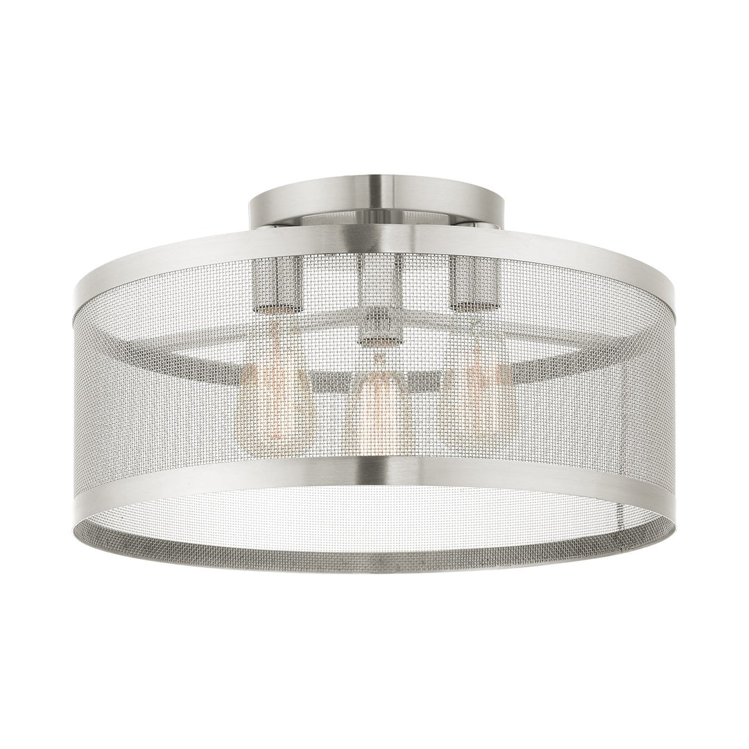 3 Light Brushed Nickel Semi Flush Mount by Livex Lighting