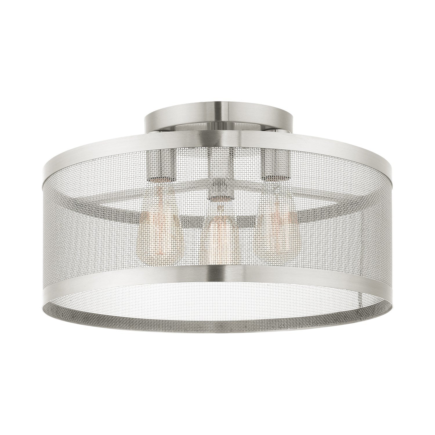 3 Light Brushed Nickel Semi Flush Mount by Livex Lighting