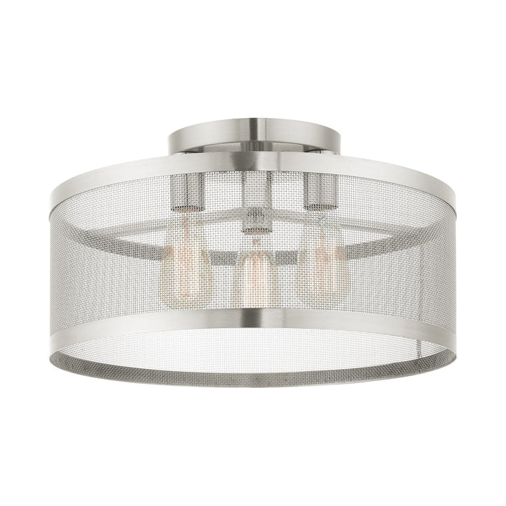 3 Light Brushed Nickel Semi Flush Mount by Livex Lighting