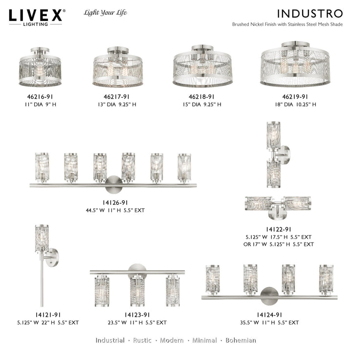3 Light Brushed Nickel Semi Flush Mount
