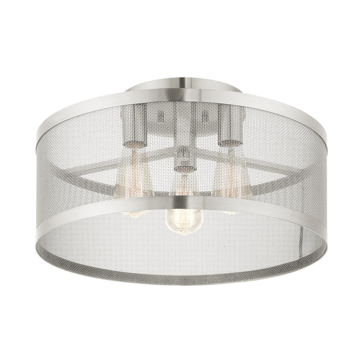 3 Light Brushed Nickel Semi Flush Mount