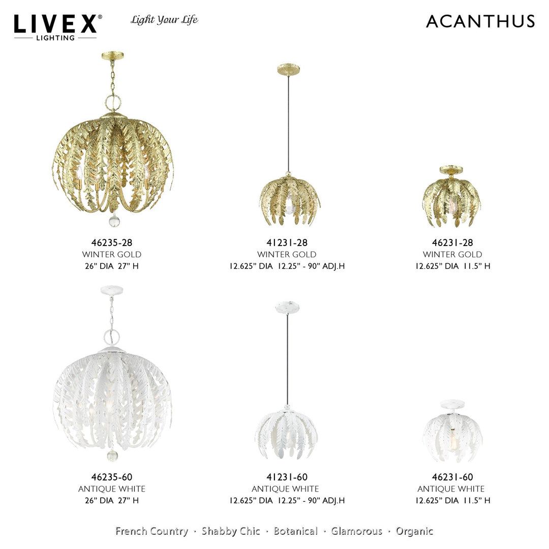 1 Light Winter Gold Semi Flush