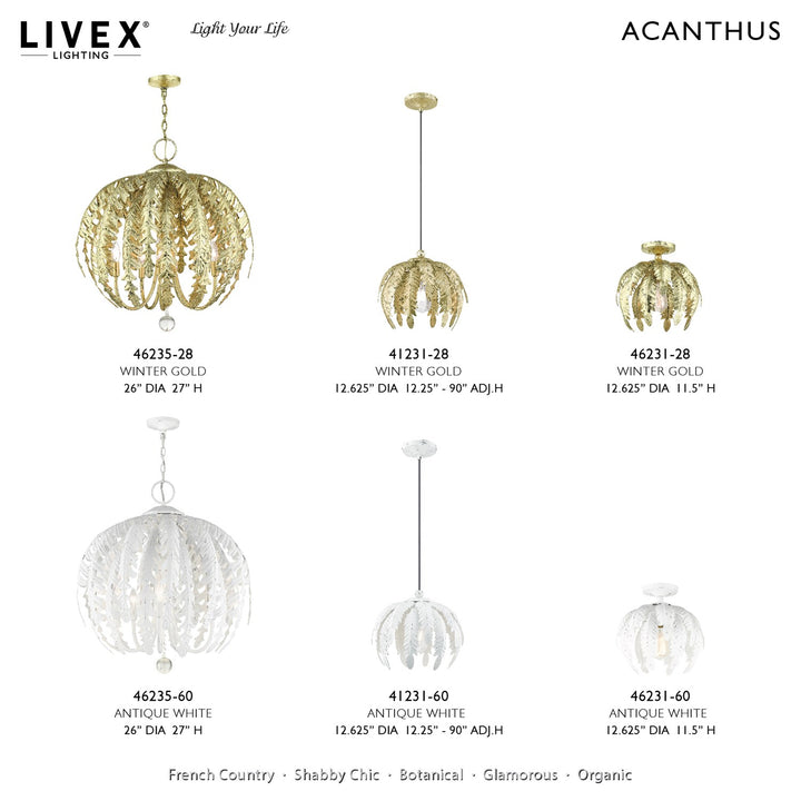 1 Light Winter Gold Semi Flush