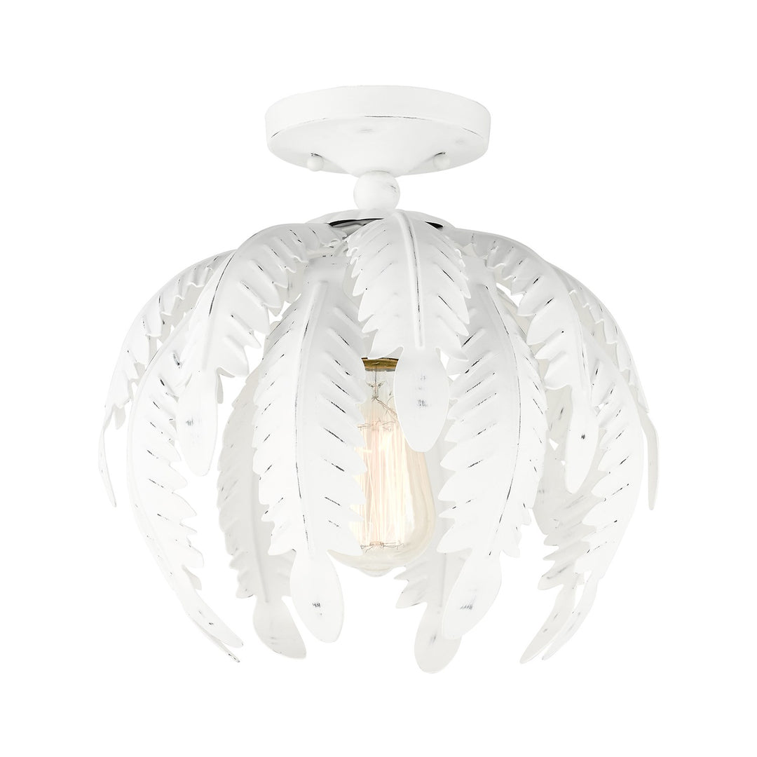 1 Light Antique White Semi Flush by Livex Lighting