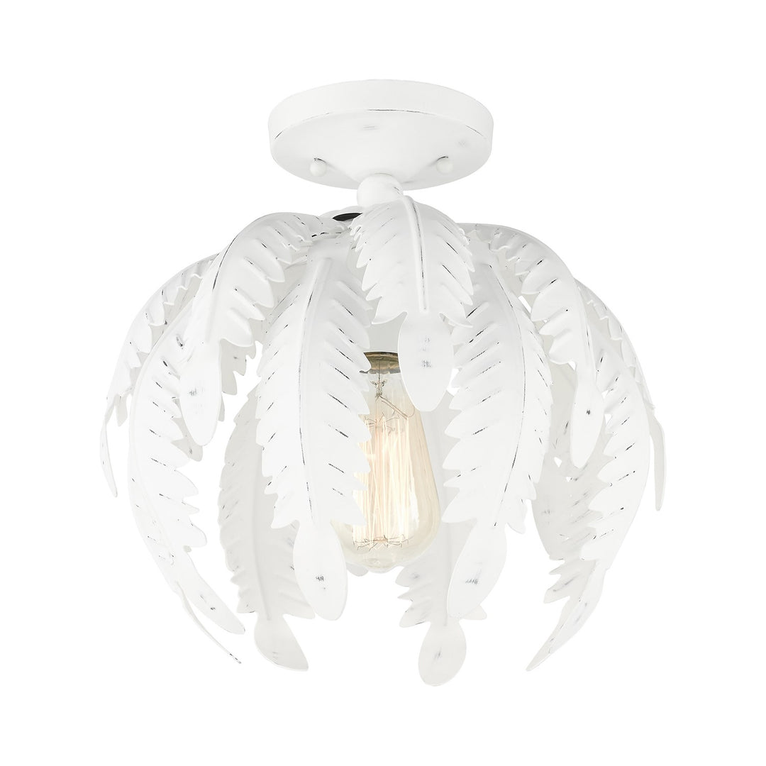 1 Light Antique White Semi Flush