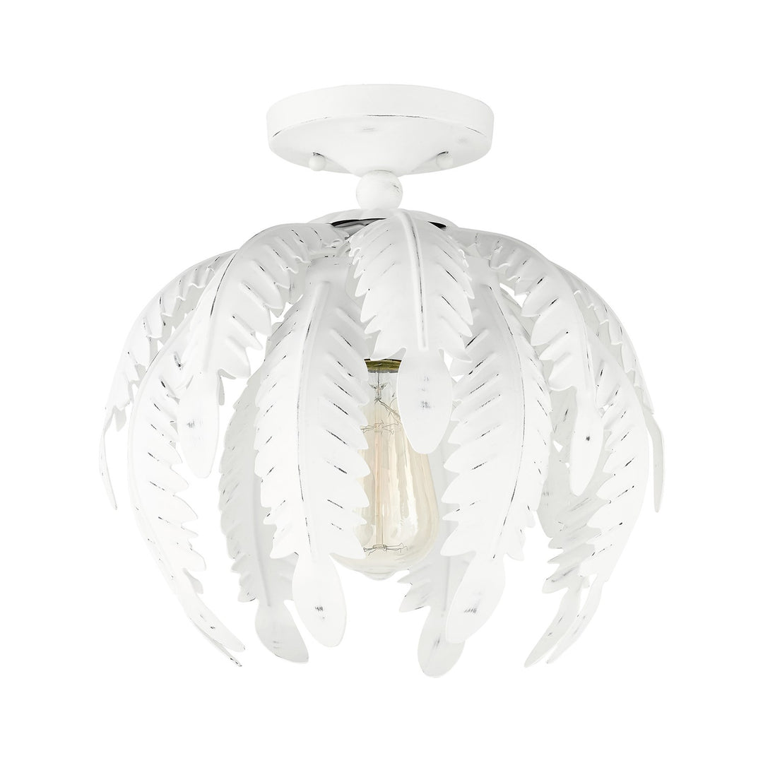 1 Light Antique White Semi Flush
