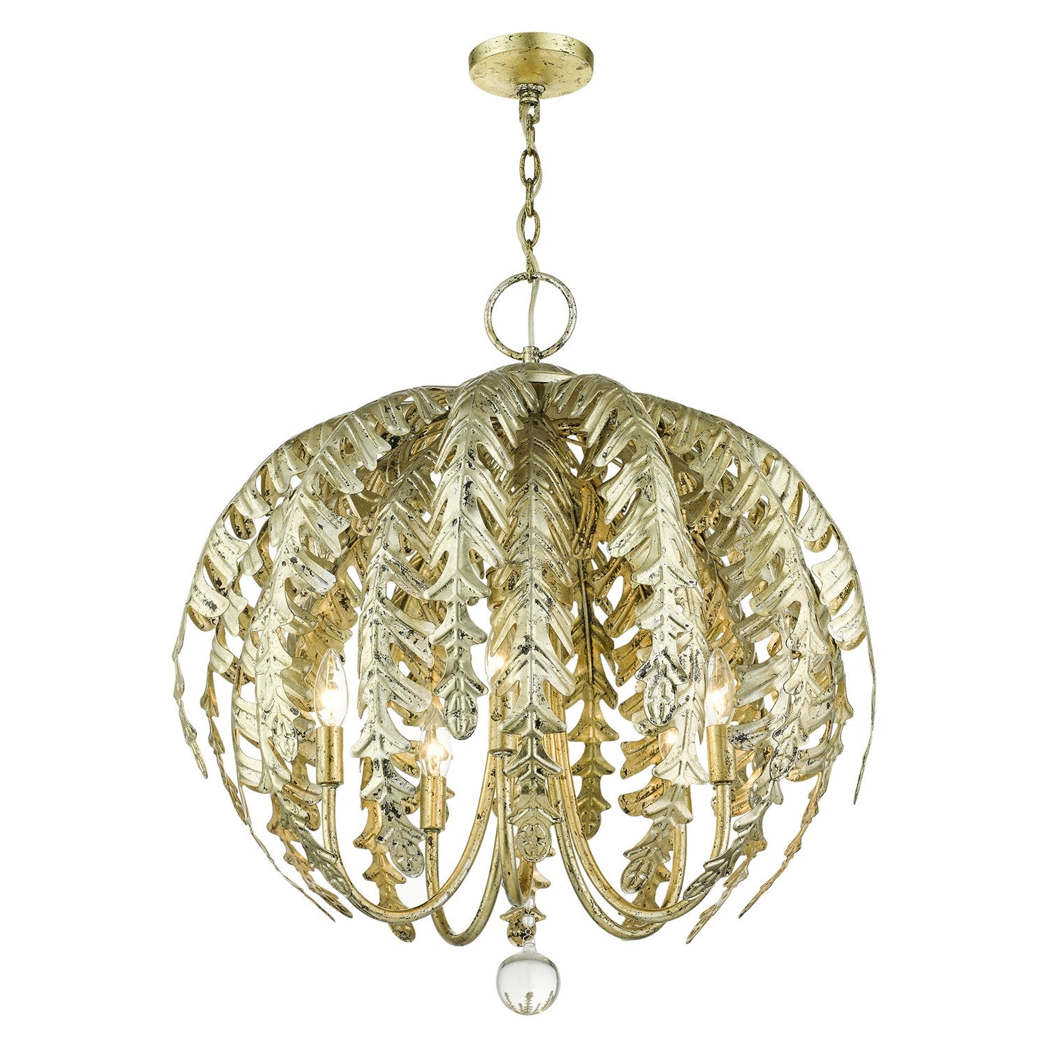 5 Light Winter Gold Chandelier