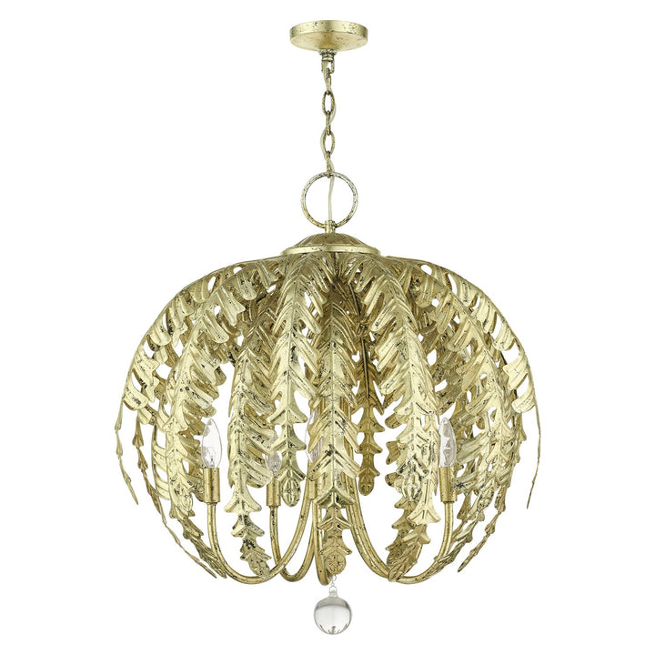5 Light Winter Gold Chandelier