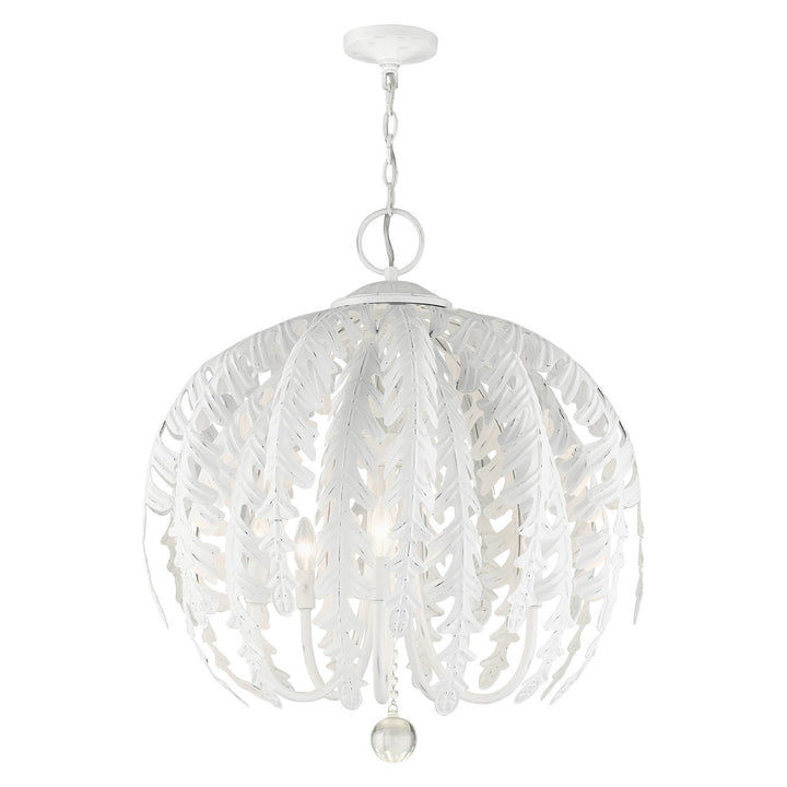 5 Light Antique White Chandelier by Livex Lighting